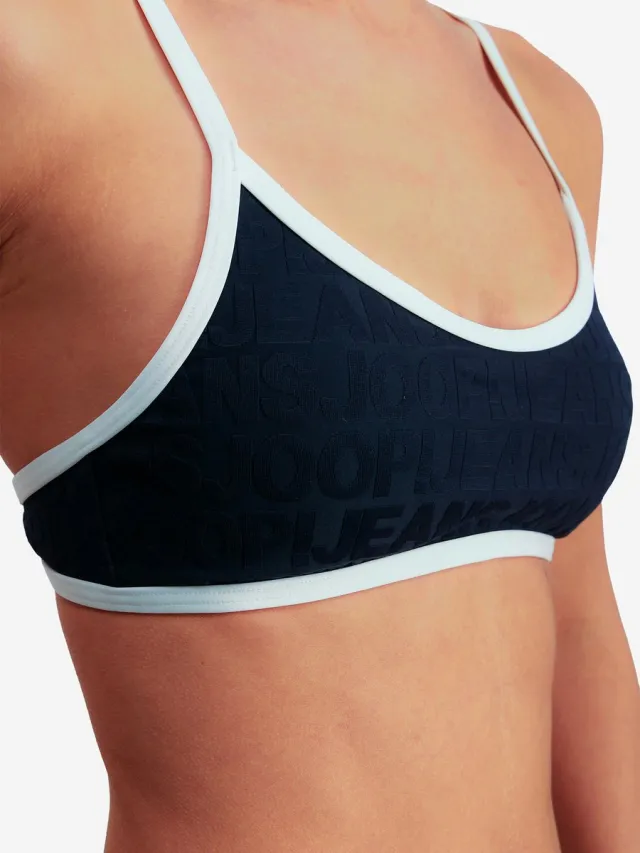 Joop! Bügel-Bikini-Top Jeans! Logogram! blauw