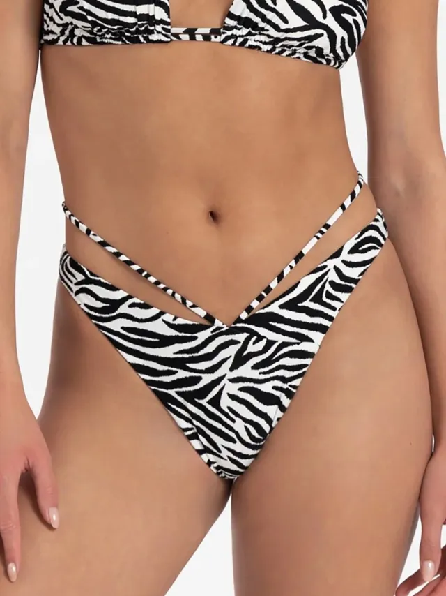 Beachlife wild zebra bikini broekje wit zwart