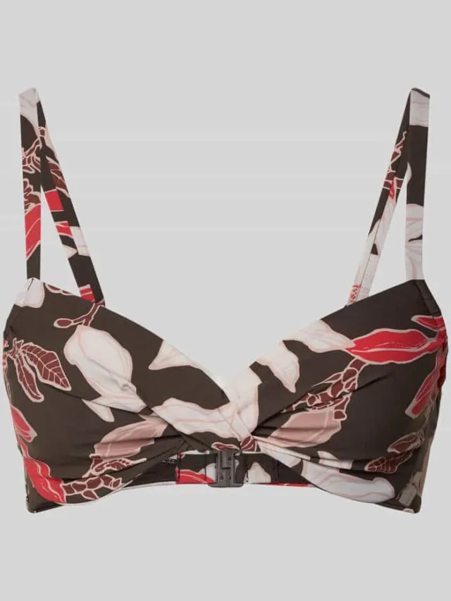 Barts Bikinitop met knoopdetail model 'Camolo Underwire' Middenbruin