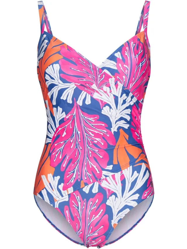 Pastunette Dames Badpak Pastunette - Coral Flower - Corrigerend blauw