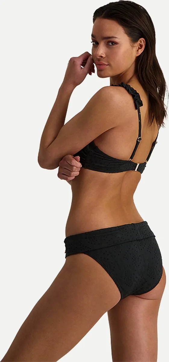 Beachlife Black Embroidery omslag bikinibroekje Zwart