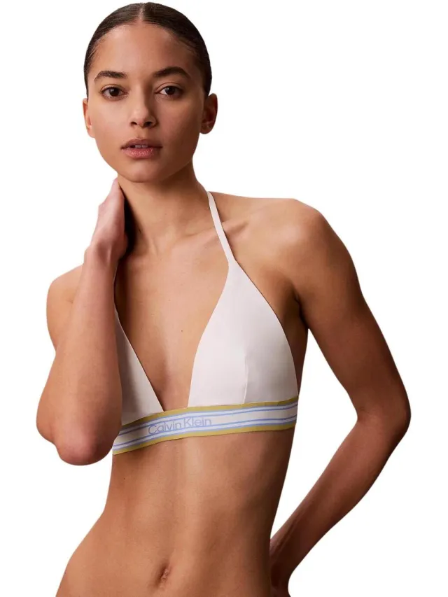 Calvin Klein halter triangel bikinitop wit