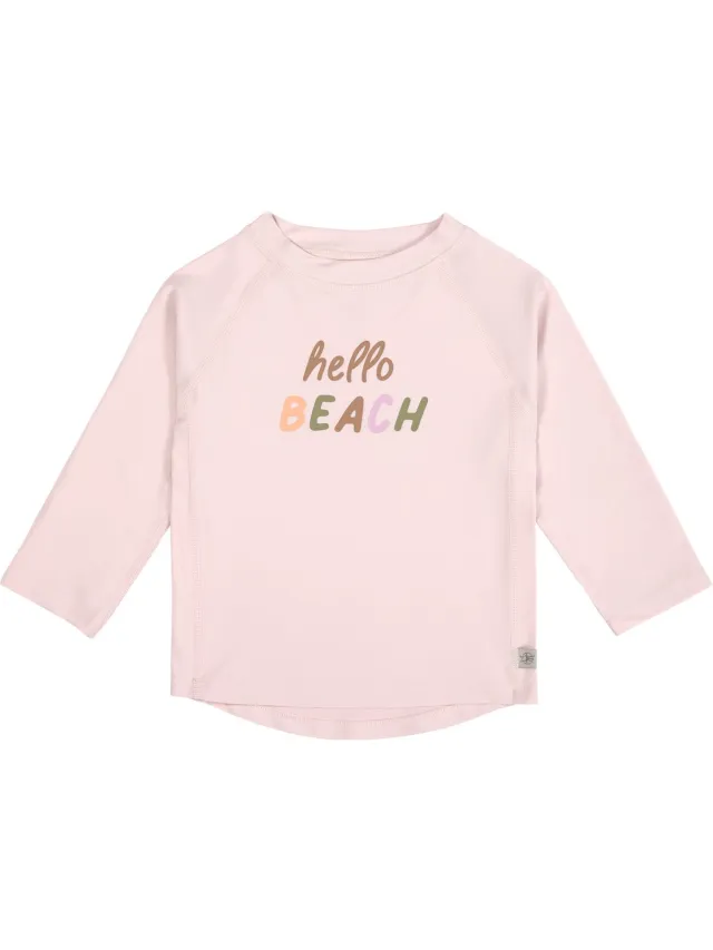 Lässig Zwemshirt Rashguard Lange Mouw Splash & Fun Hello Beach light pink, 07-12 mnd.
