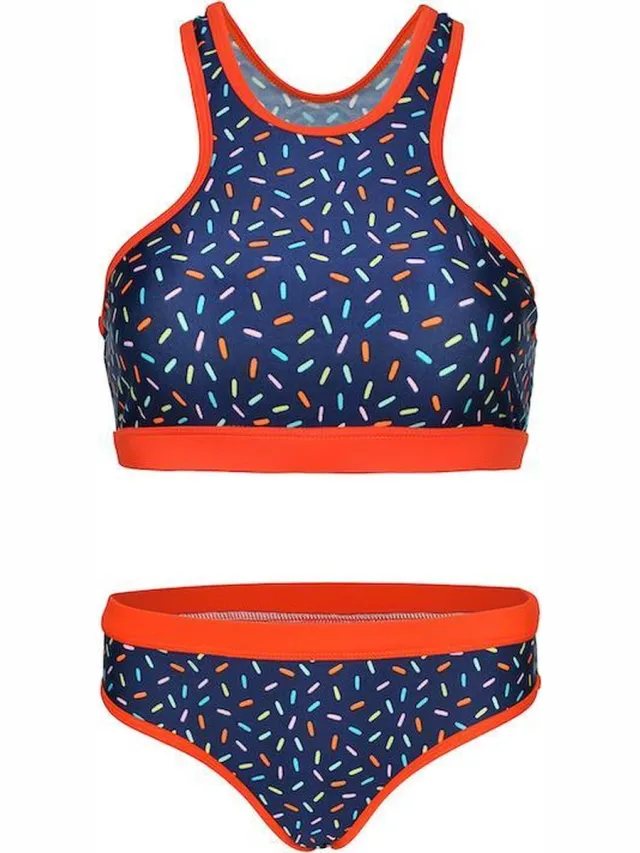 La V Bikini sport basic - Multi color stip 152-158