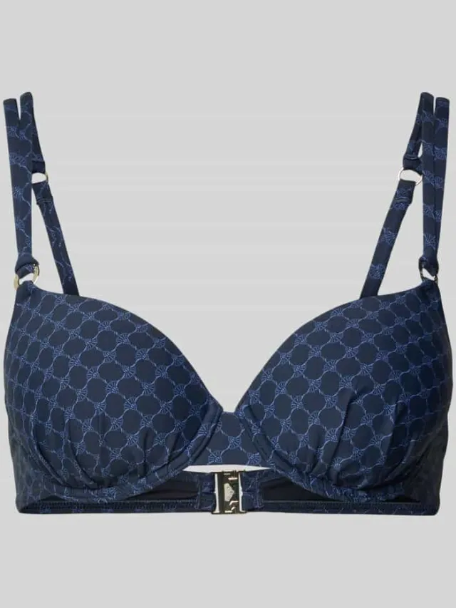 Joop! Bikinitop met logomotief model 'Cortina Beach' Donkerblauw