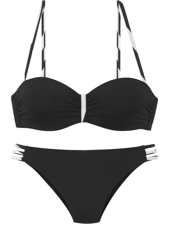 bandeaubikini met beugel zwart