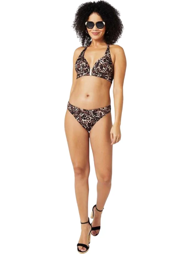 Biba Dames/Dames Icon Luipaardprint Bikinibroekje (Bruin/zwart)