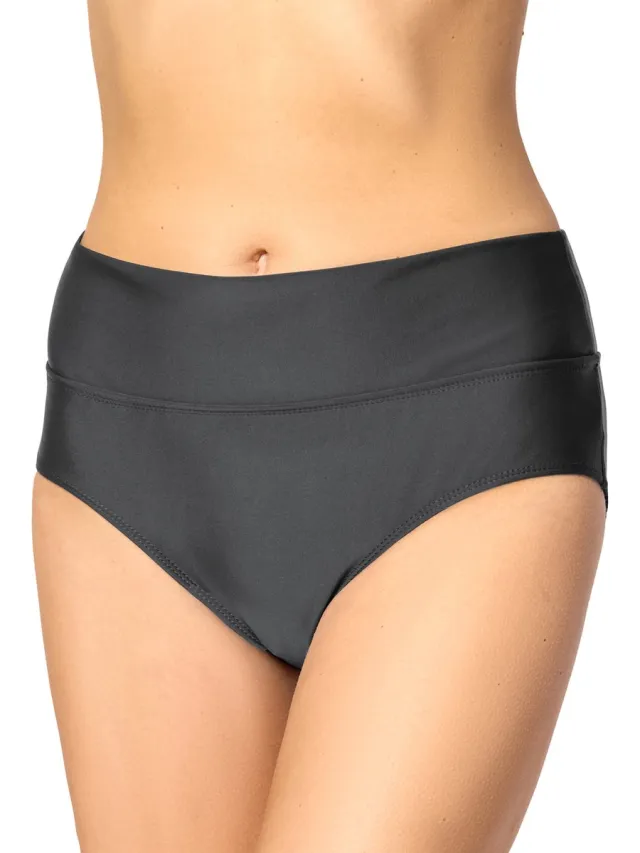 Merry Style Dames Zwembroek - Bikinibroekje - Elastische tailleband - Polyamide & Elastaan – Grafiet (9154) – 36 - MS-VR-Brief-5