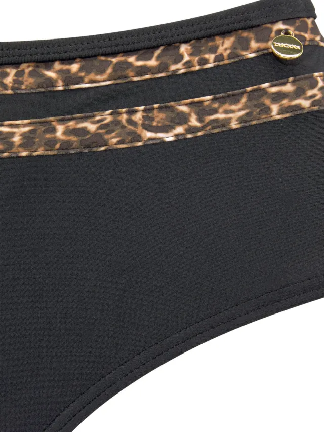 Highwaist bikinibroekje zwart/luipaard, foto 3