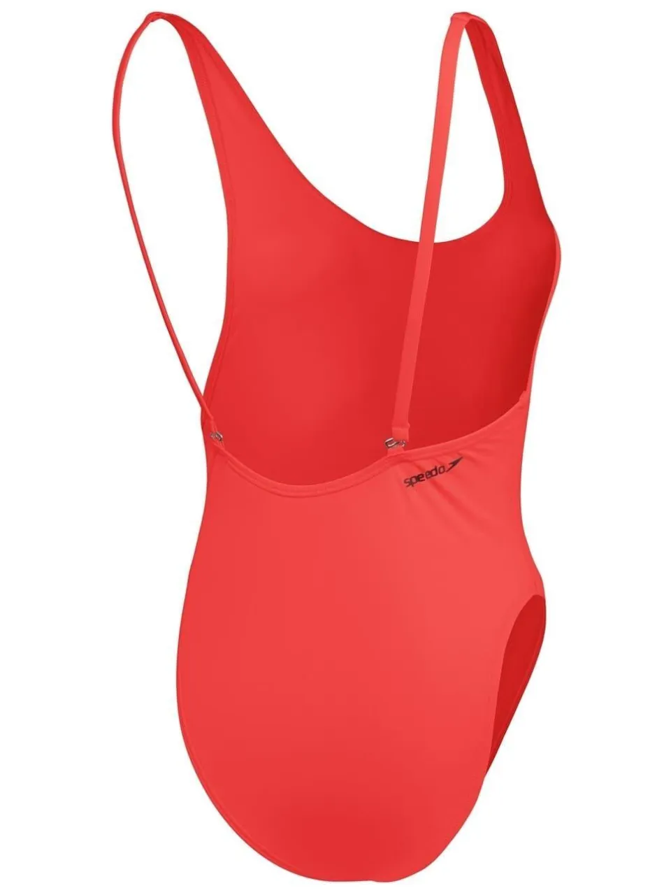 Speedo Dames Effen Scoop Neck Badpak (Rood), foto 2