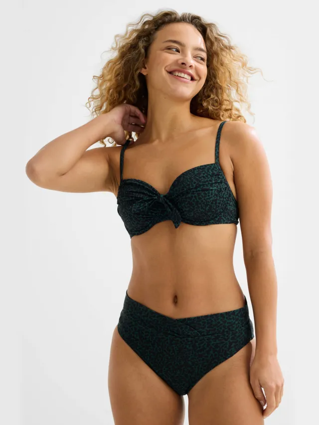 BEACHWAVE bikinibroekje donkergroen/zwart