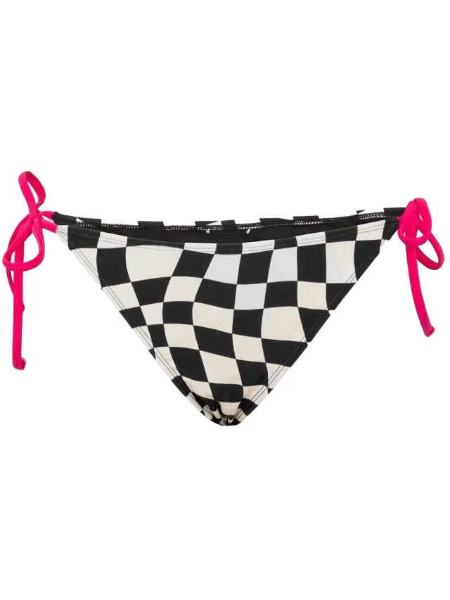 Soulcal Dames/Dames Bikinibroekje met Checkerboard Side Tie (Zwart, Wit)