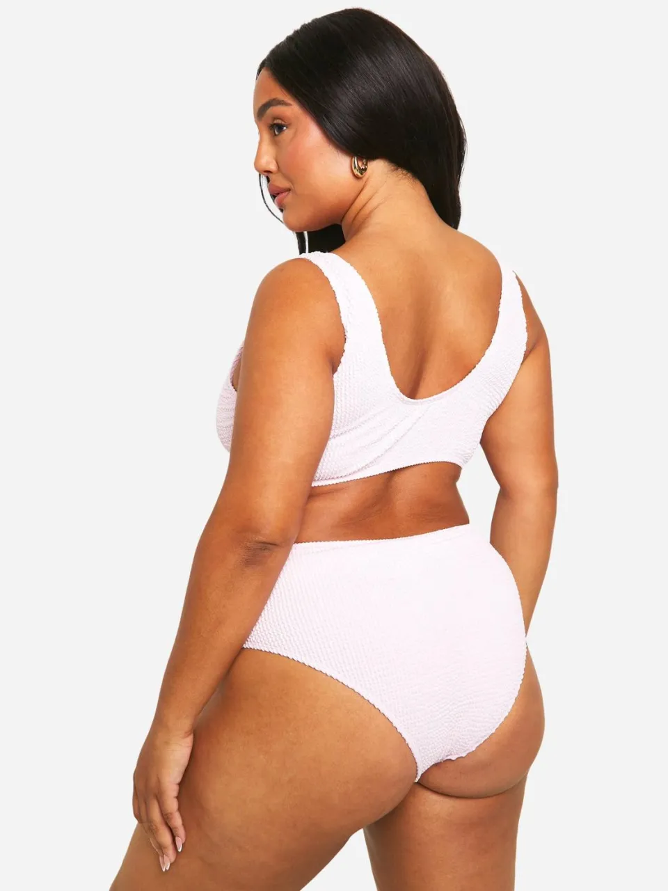 boohoo Dames Plus Crinkle Bikini-onderbroeken met Harttrim baby roze, foto 2