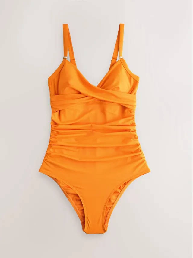 Next Dames - Vormgevend badpak met buikcorrectie - Tall - Oranje Mango Orange