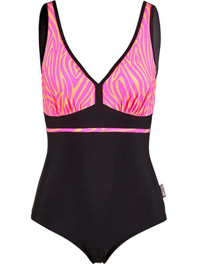 Beco zebra vibes badpak - C-cup - roze/oranje