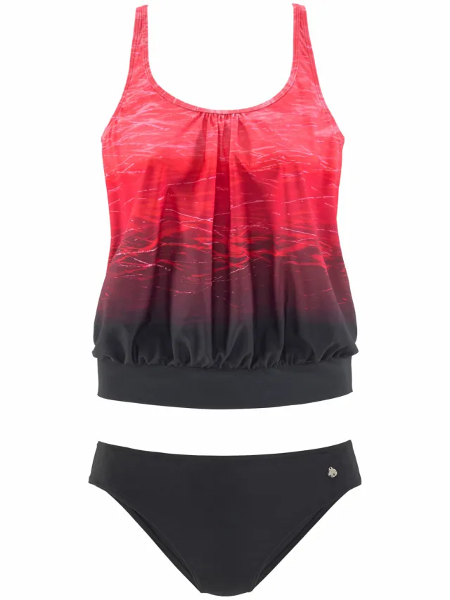tankini rood zwart geprint rood geprint
