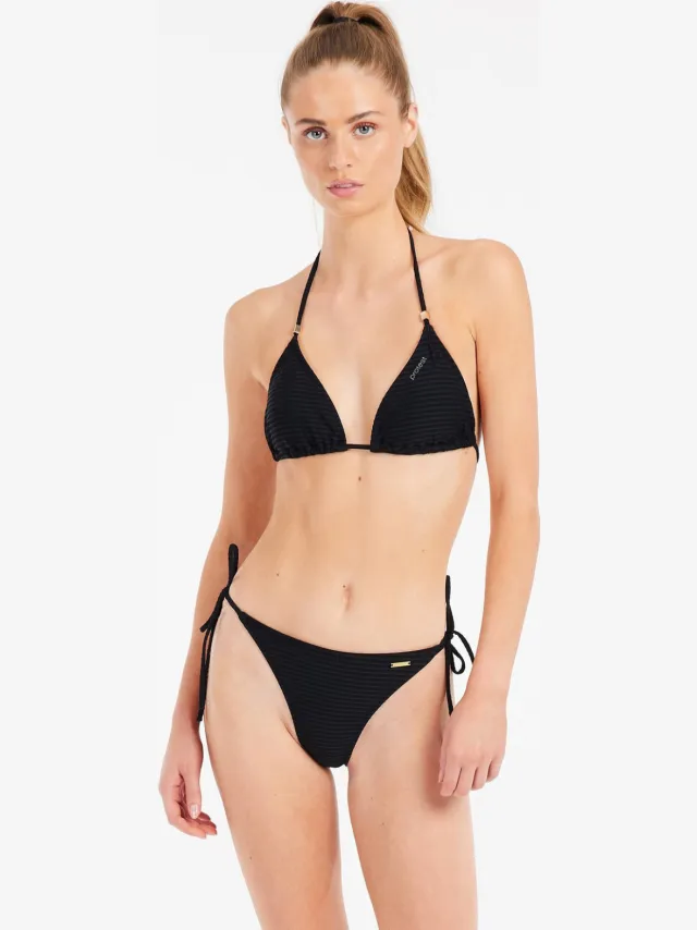 Protest strik bikinibroekje MIXSWAYOL met ribstructuur zwart True Black