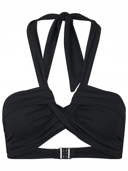 Seafolly Women's Collective Halter Bandeau - Bikinitop, zwart