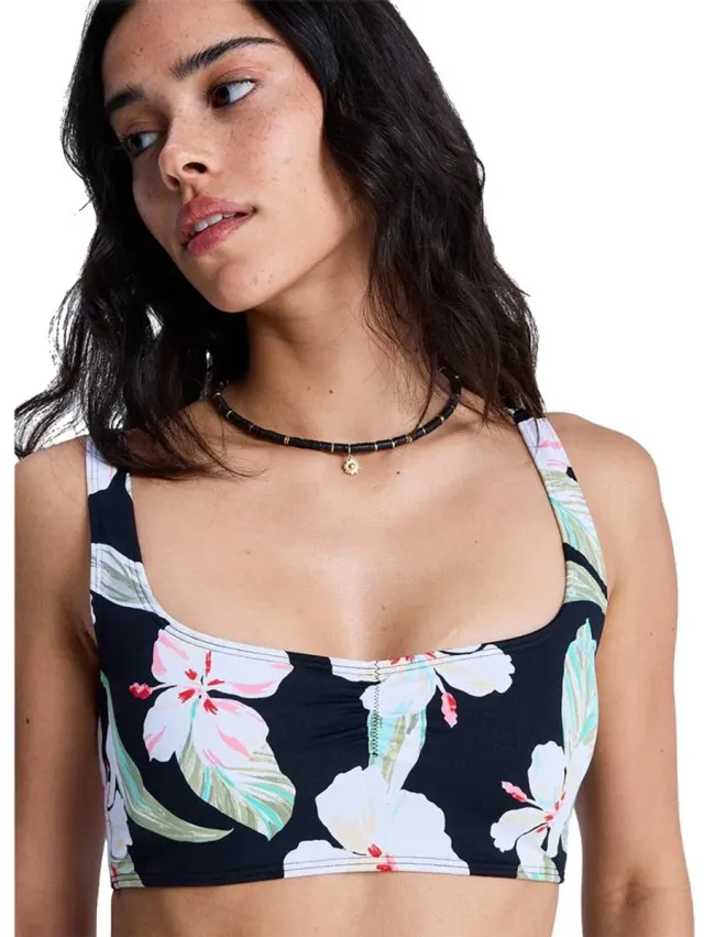 Roxy Essentials Pt Bralette Bikinitop Zwart XS Vrouw Anthracite Spring Charming