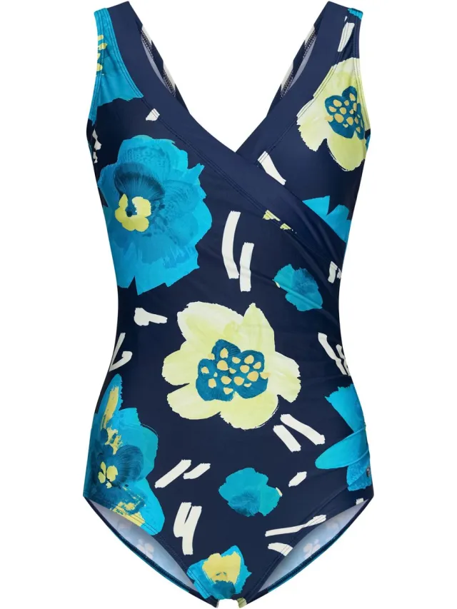 Pastunette Dames Badpak Pastunette - Bloom - Corrigerend - Blauw