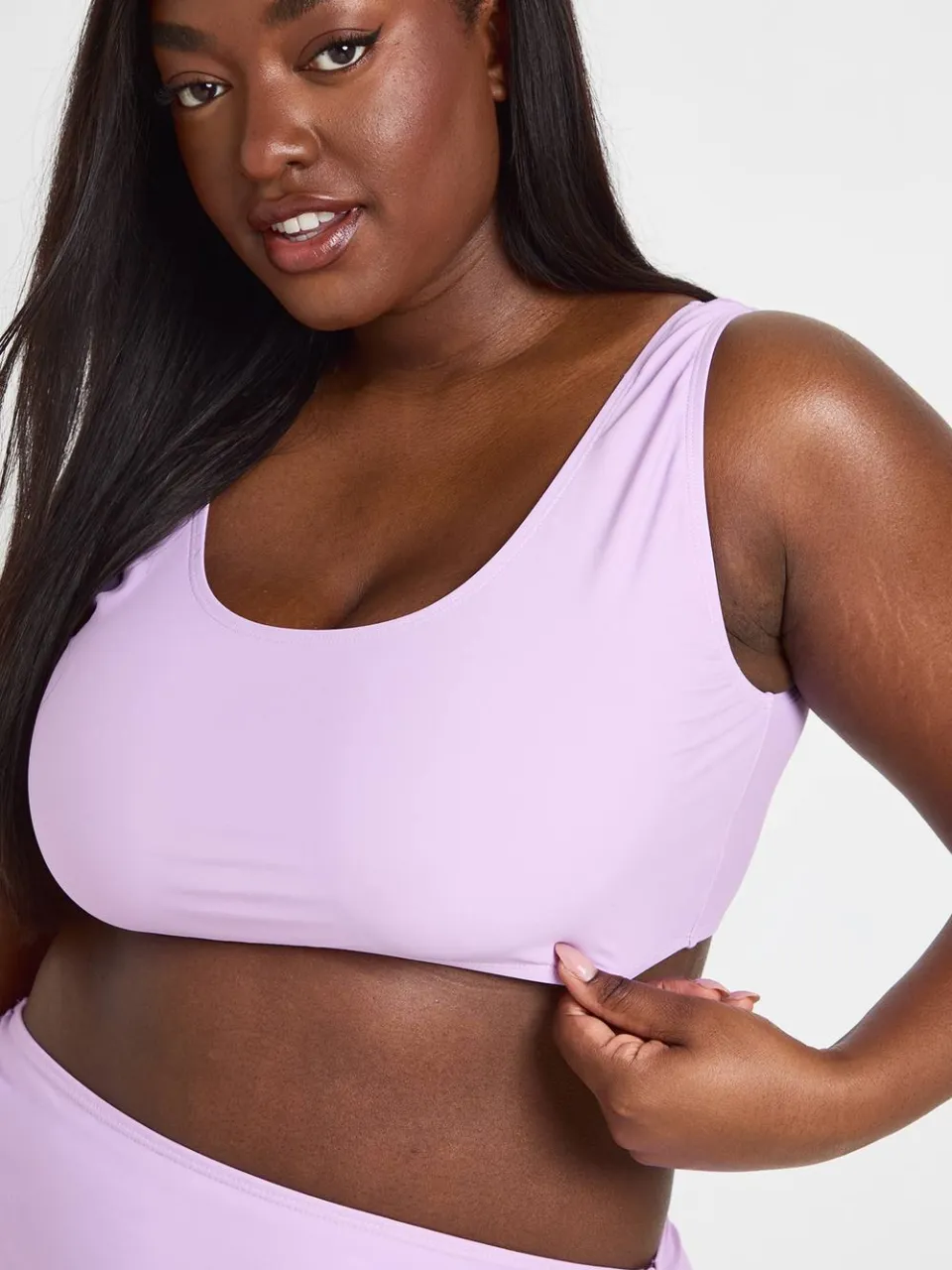 boohoo Dames Plus Essentials Bikini Top Met Ronde Hals lila, foto 4