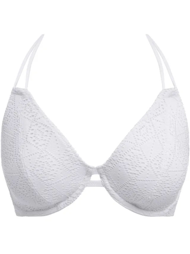 Freya Nomad Nights niet-voorgevormde crochet halter bikinitop wit, foto 2