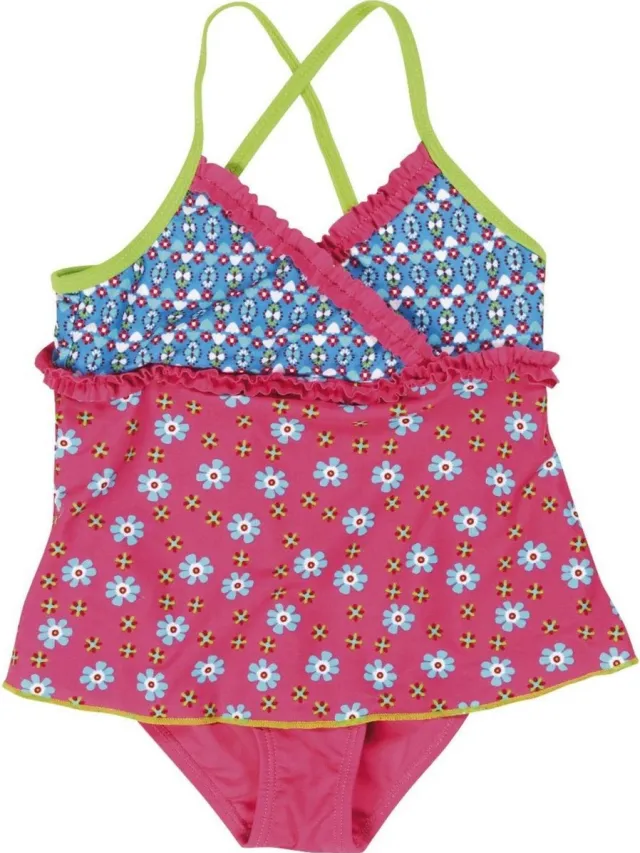 Playshoes Badpak Met Rokje Uv-werend Roze/blauw