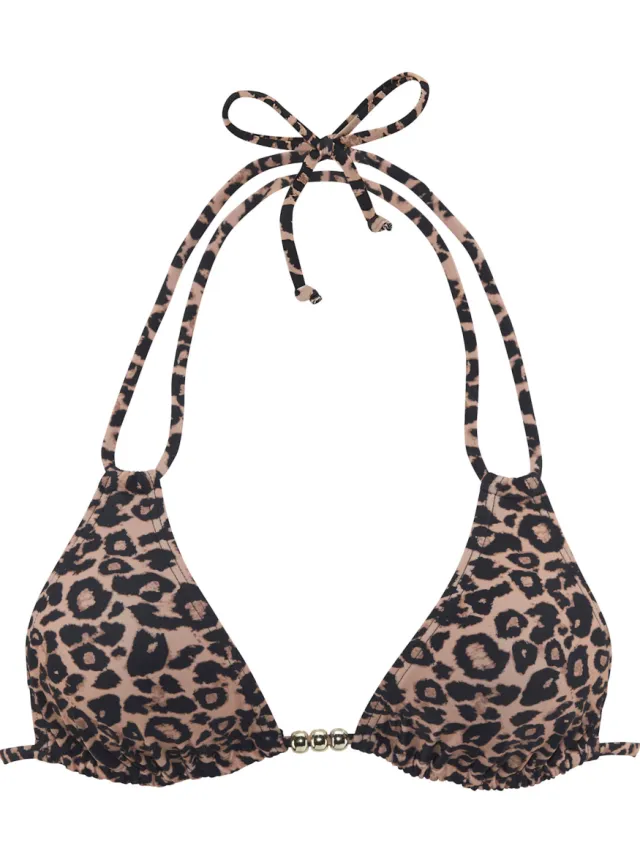 triangelbikinitop luipaardprint bruin, foto 2