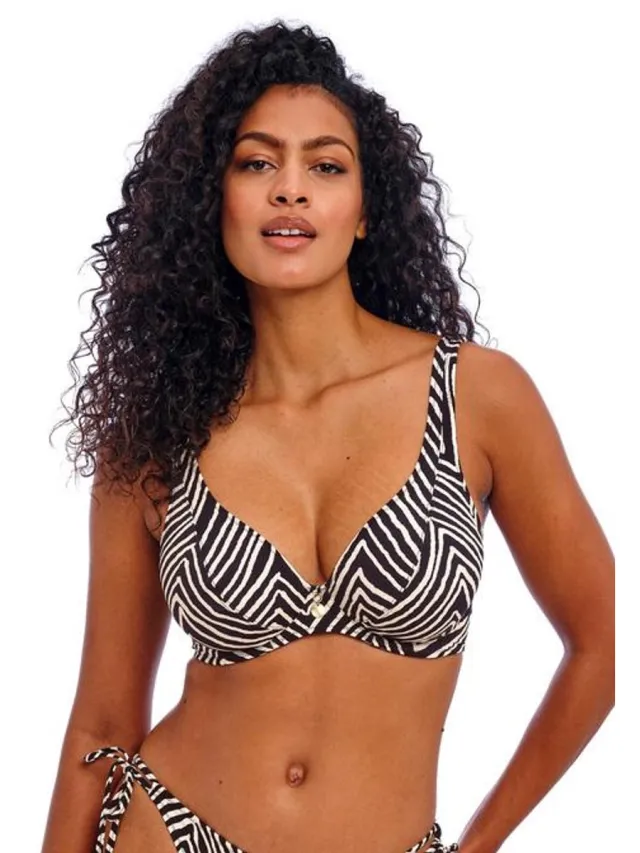 Freya Fiji Falls Bikini Top AS206813 zwart/wit - maat EU 70L / FR 85L