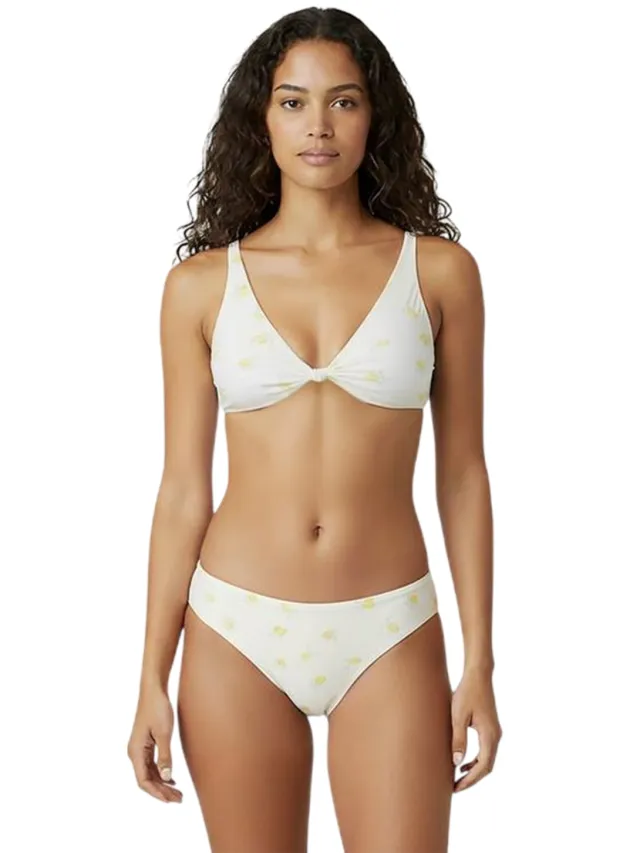 Jack Wills Dames-tanga met hoge taille in de kleur Lemon (Wit/Geel)