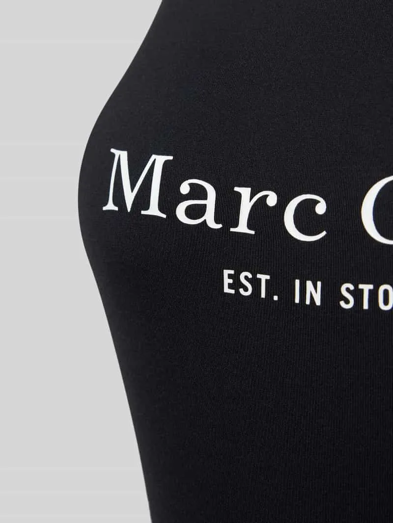 Marc O'Polo Badpak met labelprint, model 'Essentials' zwart, foto 2