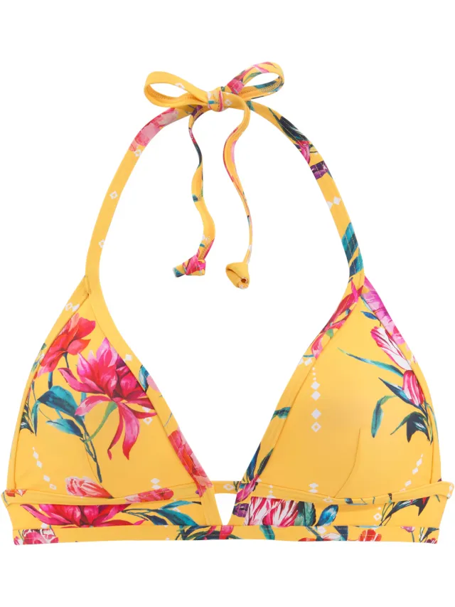 triangelbikinitop geel bloemenprint, foto 2