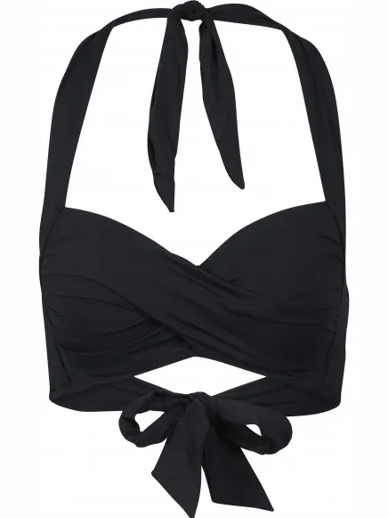 Seafolly Women's Collective Twist Soft Cup Halter - Bikinitop, zwart