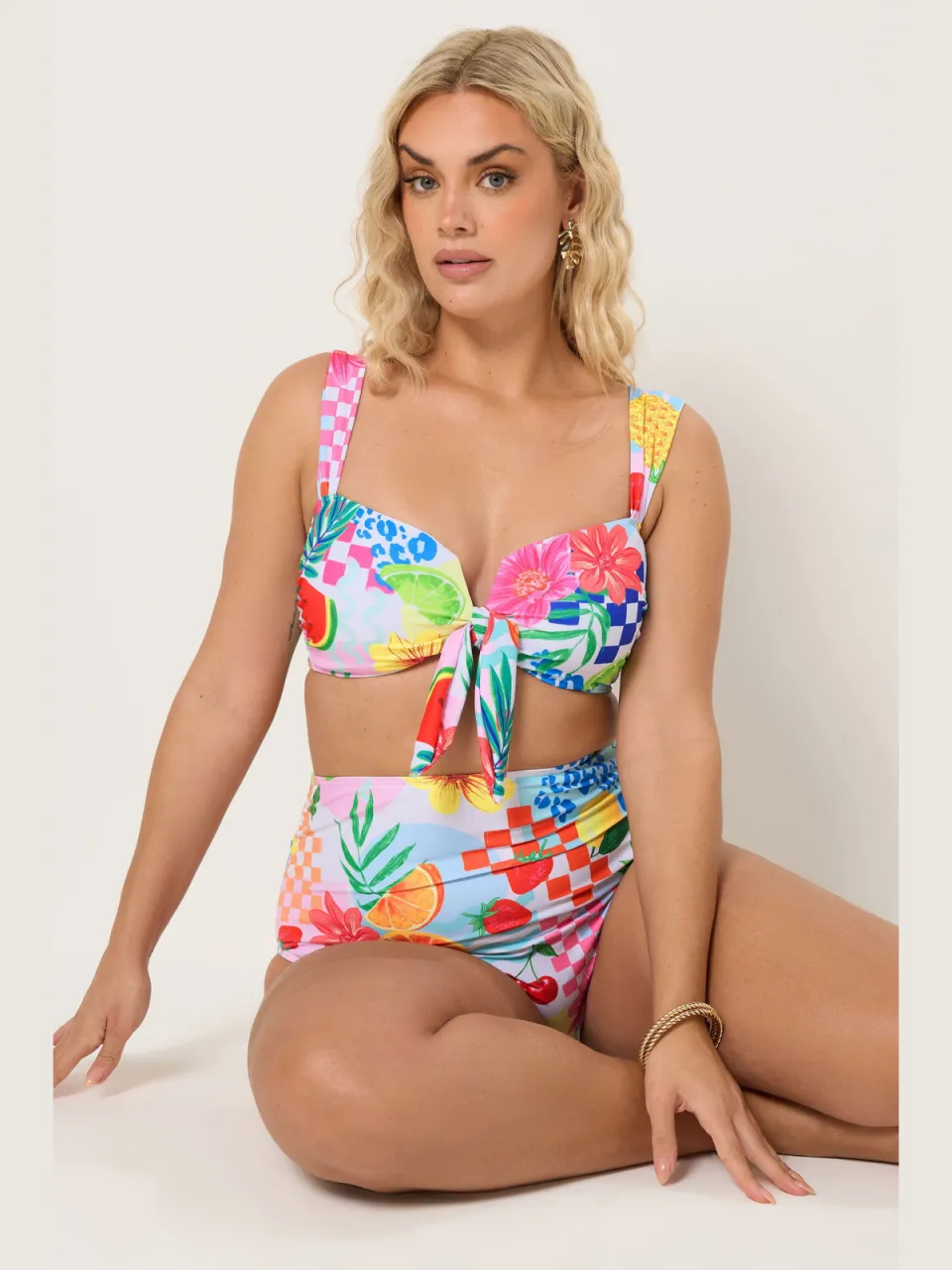 Yours Roze Bikinitop Met Tropische Print, foto 3