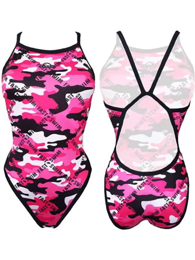 Turbo Revolution Camo Letters Zwemkleding Roze 2XL Vrouw Pink