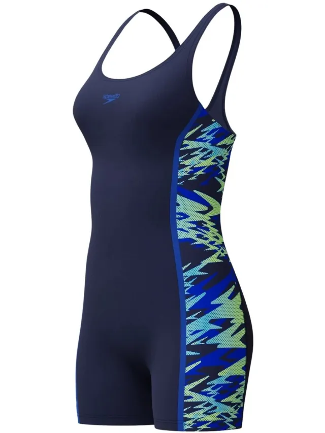 Speedo Hyperboom Splice Muscleback Legsuit Badpak Dames navy - blauw