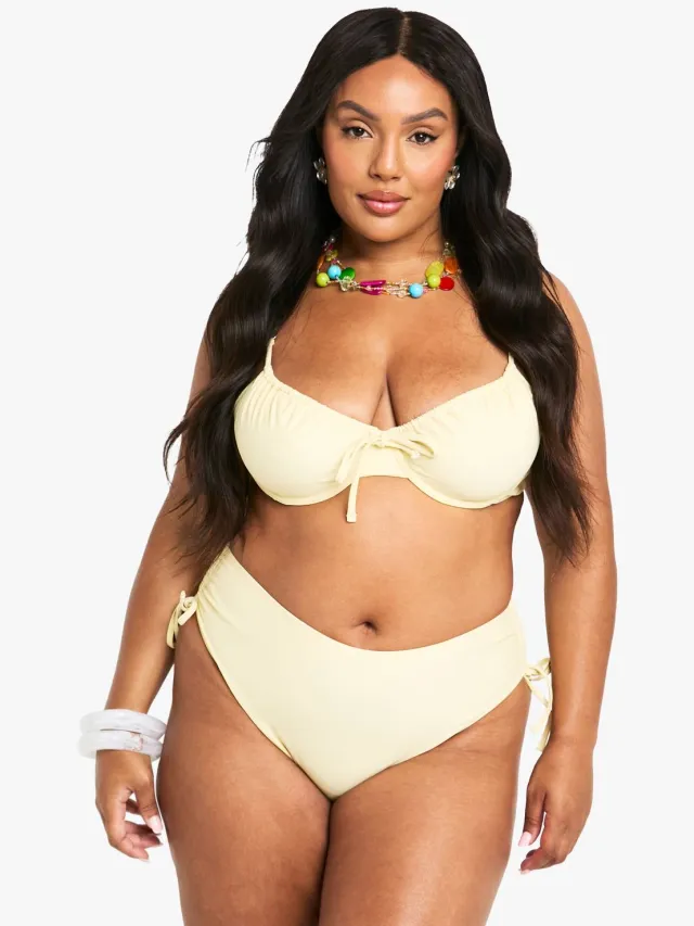 boohoo Dames Plus Buikcontrole Hooggetailleerde Slip Citroen
