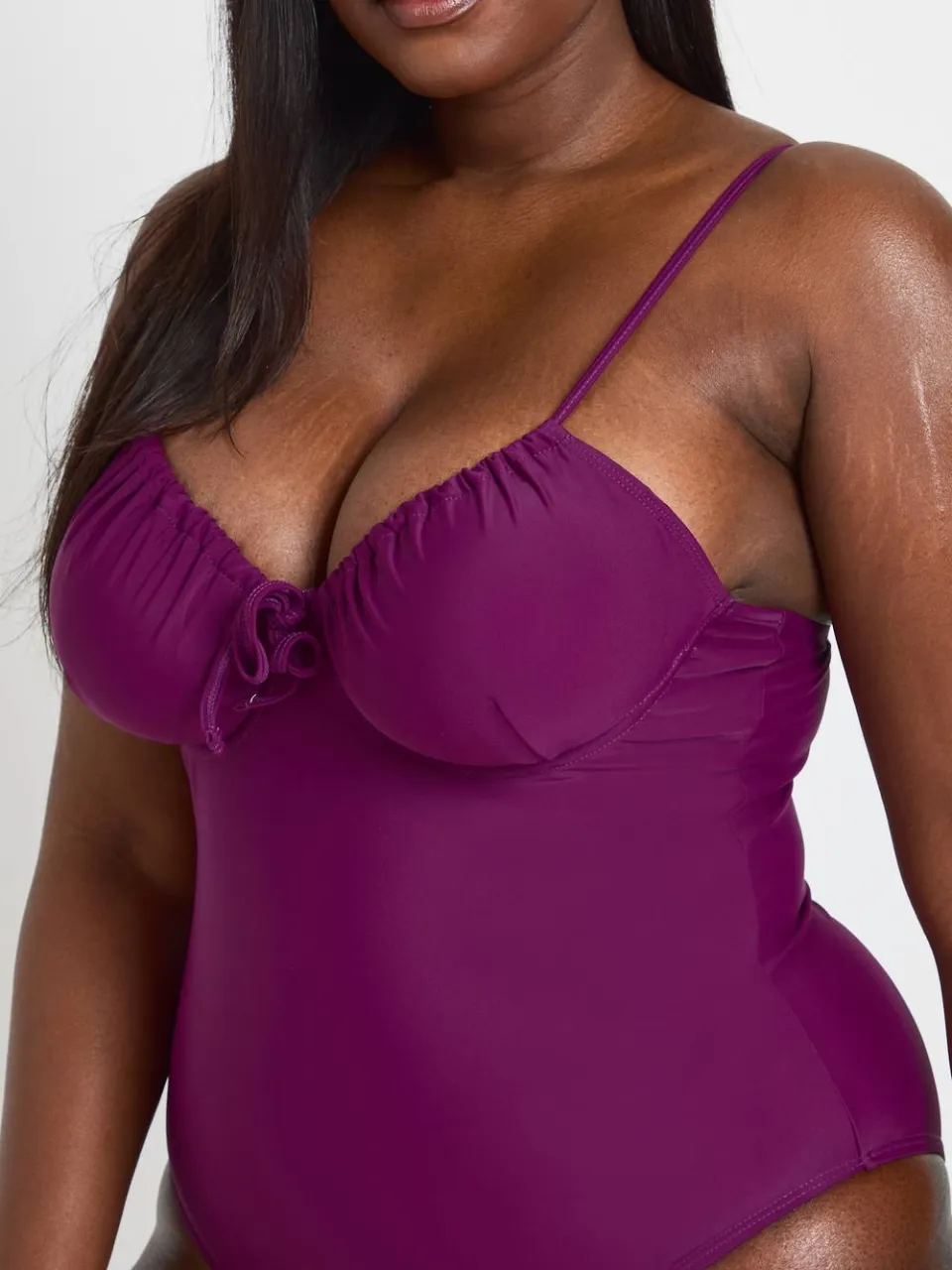 boohoo Dames Plus Badmode Essentials Beugel Badpak violet, foto 4