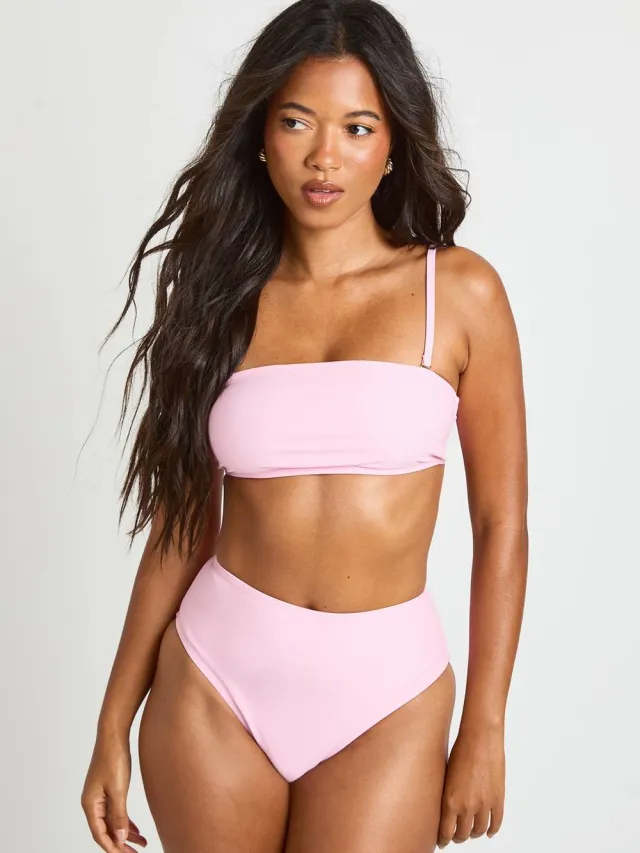 boohoo Dames Essentials Bandeau Bikinitop Roze