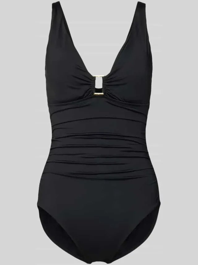Lauren Ralph Lauren Badpak met plooien Zwart