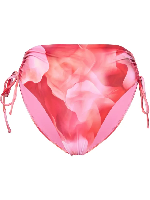 ESOTIQ Solenzara - Bikinibroekje - High Waist - Abstracte Print Rood;Oranje;Roze