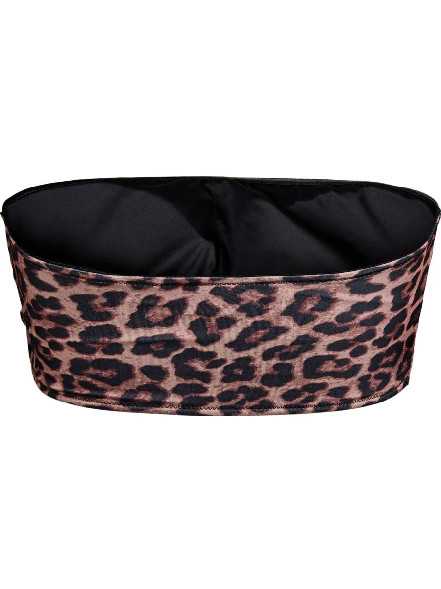Zizzi CAANNE strapless bandeau bikinitop panterprint bruin, foto 3