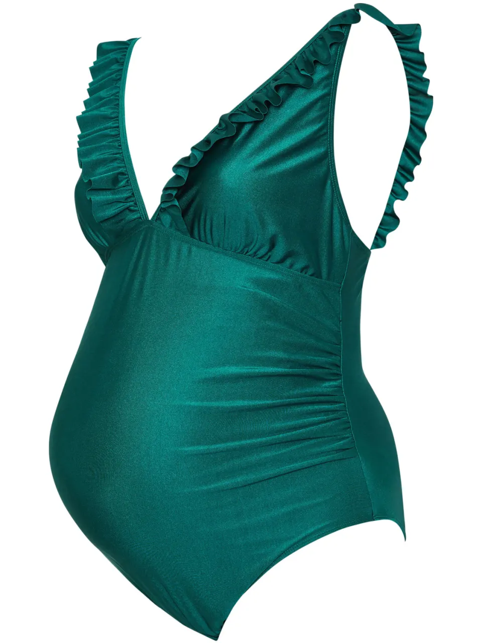 Bump It Up Maternity Groen Badpak Met Ruches En Strik Op De Rug, foto 3