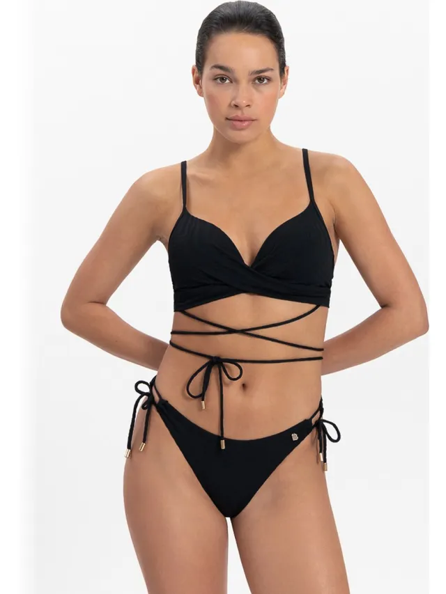 Beachlife Black Swirl Dames Bikinitopje Zwart