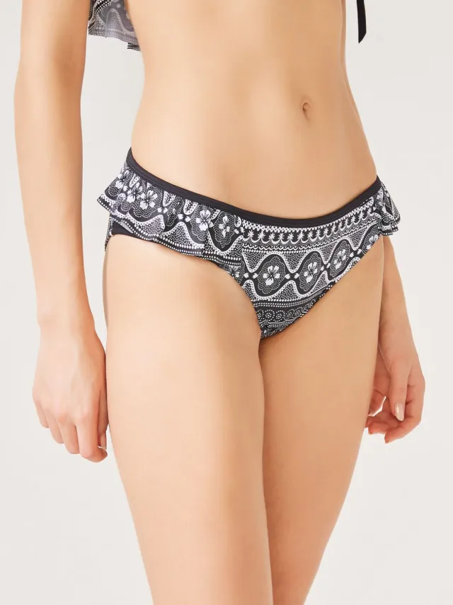 Penti Lage Taille Geometrische Hipster Bikini Onderkant Veelkleurig