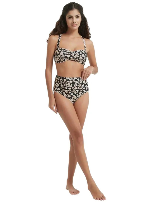 Be You Bikinitop met luipaardprint voor dames (Monochroom) Zwart/Wit