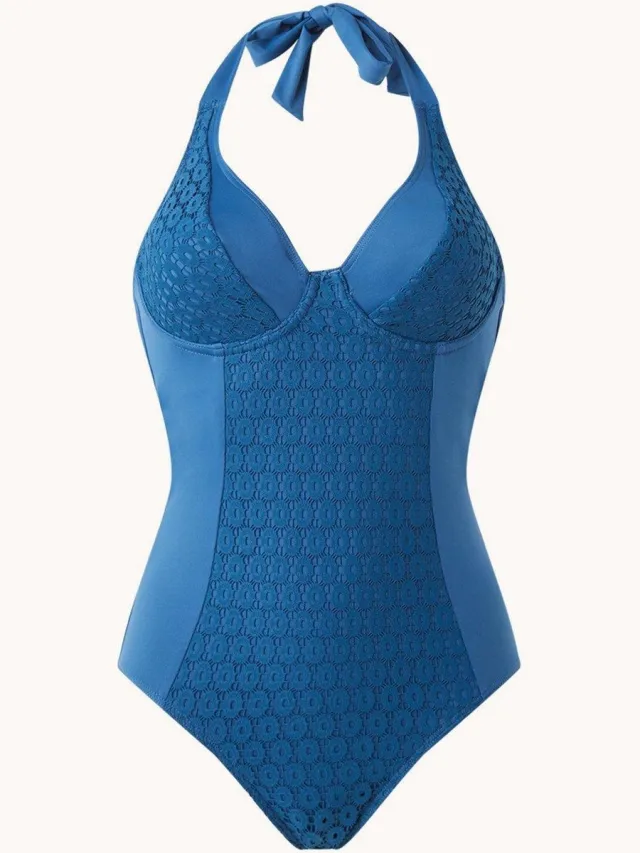 Cyell Endless badpak met beugelondersteuning en kant - Op 2 manieren te dragen blauw