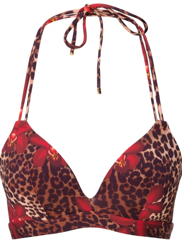 Lingadore voorgevormde triangel bikinitop bruin/rood, foto 2