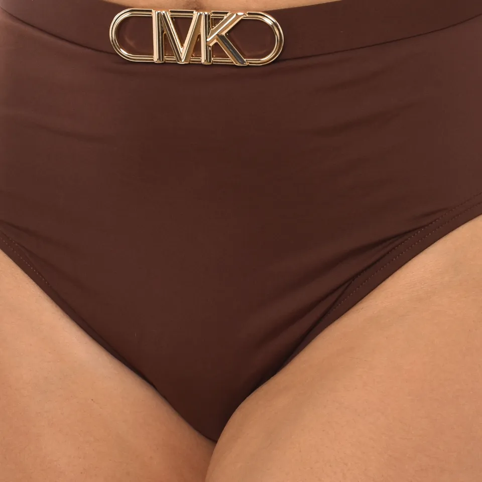 Michael Kors Bikinislip met hoge taille voor dames MM1N025 bruin, foto 2