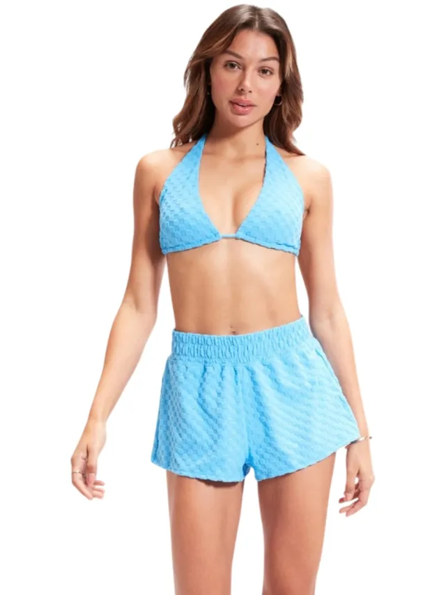 Speedo Drievoudig opvouwbaar zwemtopje van badstof voor dames (Blauw)